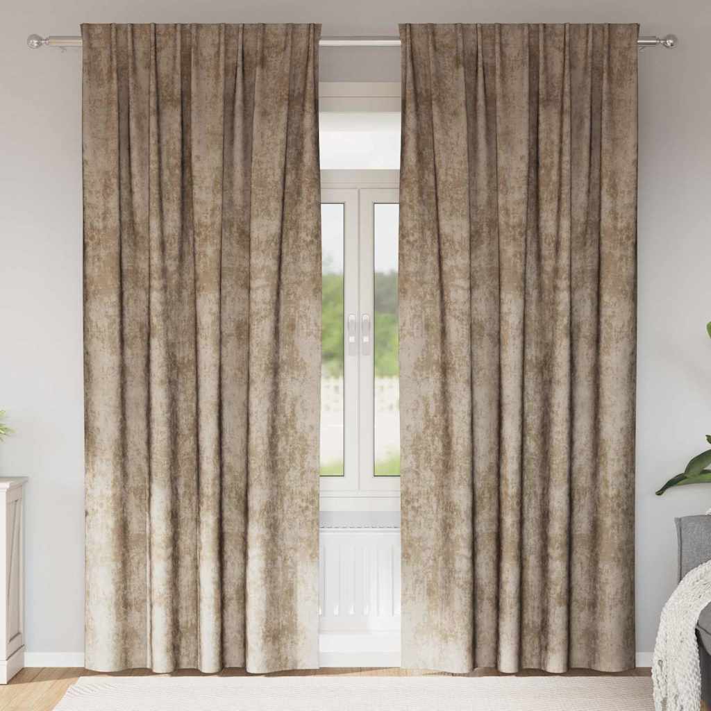 Baršunaste zavjese 2 pcs Šampanjca 225 x 140 cm Baršun
