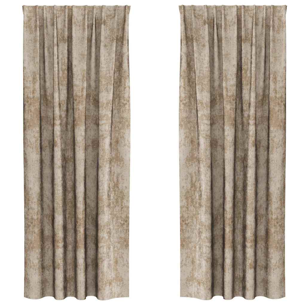 Baršunaste zavjese 2 pcs Šampanjca 245 x 140 cm Baršun