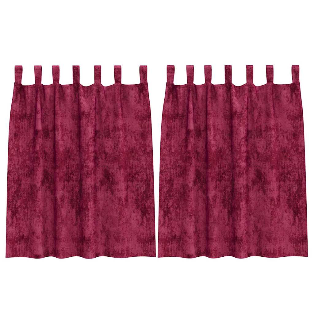 Baršunaste zavjese 2 pcs Vinska crvena 140 x 140 cm Baršun