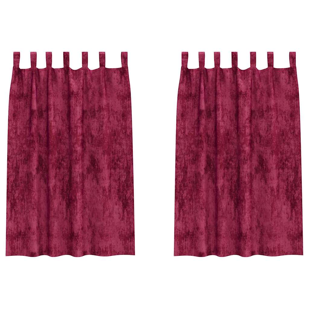 Baršunaste zavjese 2 pcs boja crnog vina 175 x 140 cm Baršun