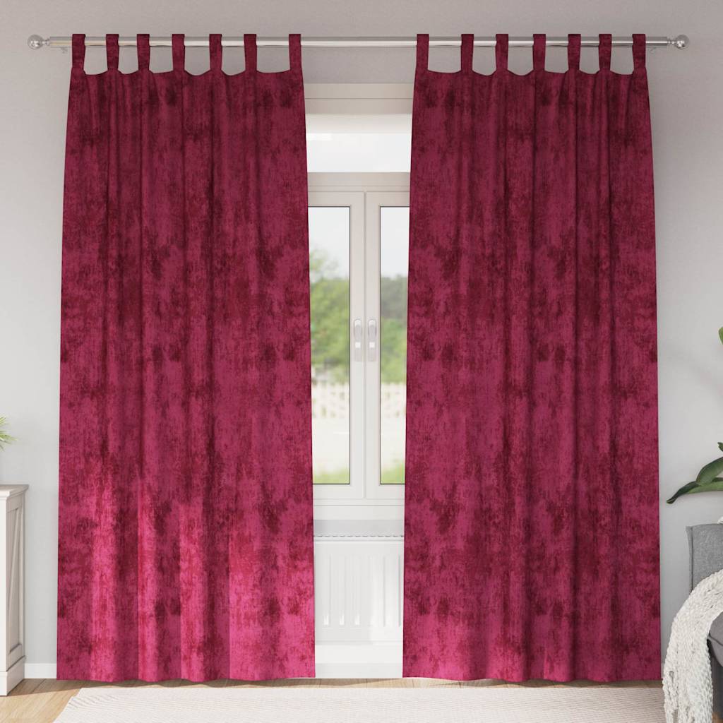Baršunaste zavjese 2 pcs boja crnog vina 245 x 140 cm Baršun