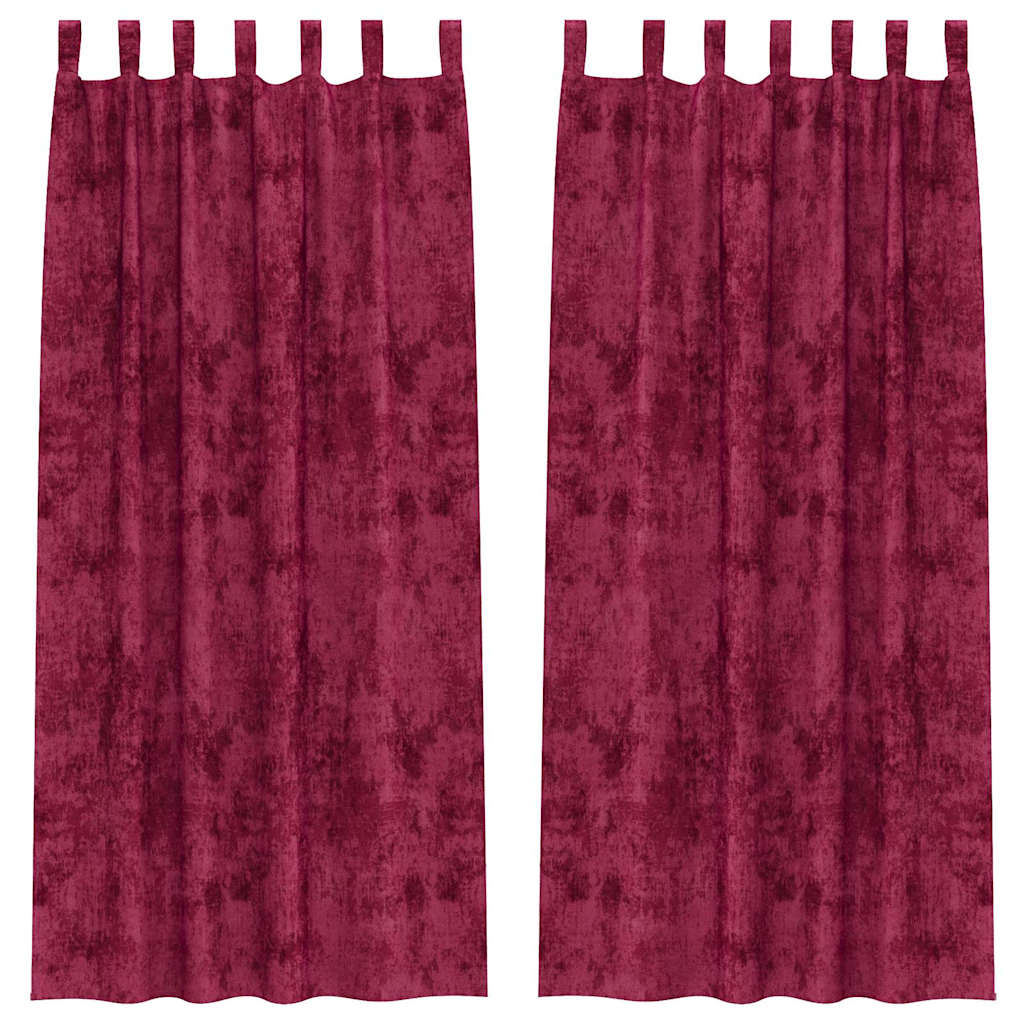 Baršunaste zavjese 2 pcs boja crnog vina 245 x 140 cm Baršun