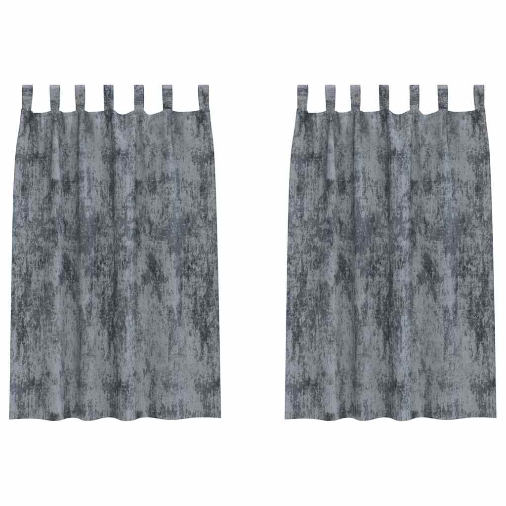 Baršunaste zavjese 2 pcs Srebrno Siva 175 x 140 cm Baršun