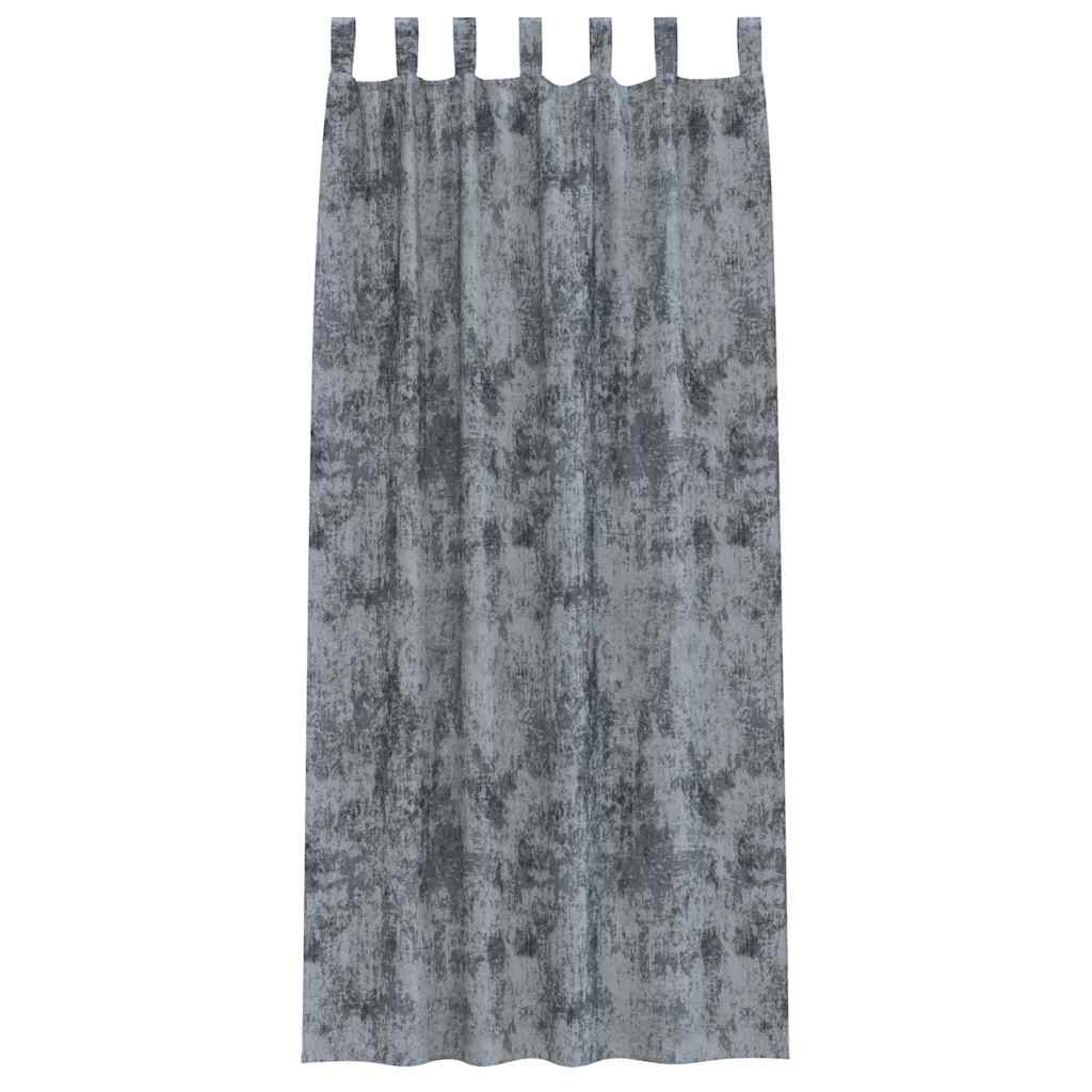 Baršunaste zavjese 2 pcs Srebrno Siva 225 x 140 cm Baršun