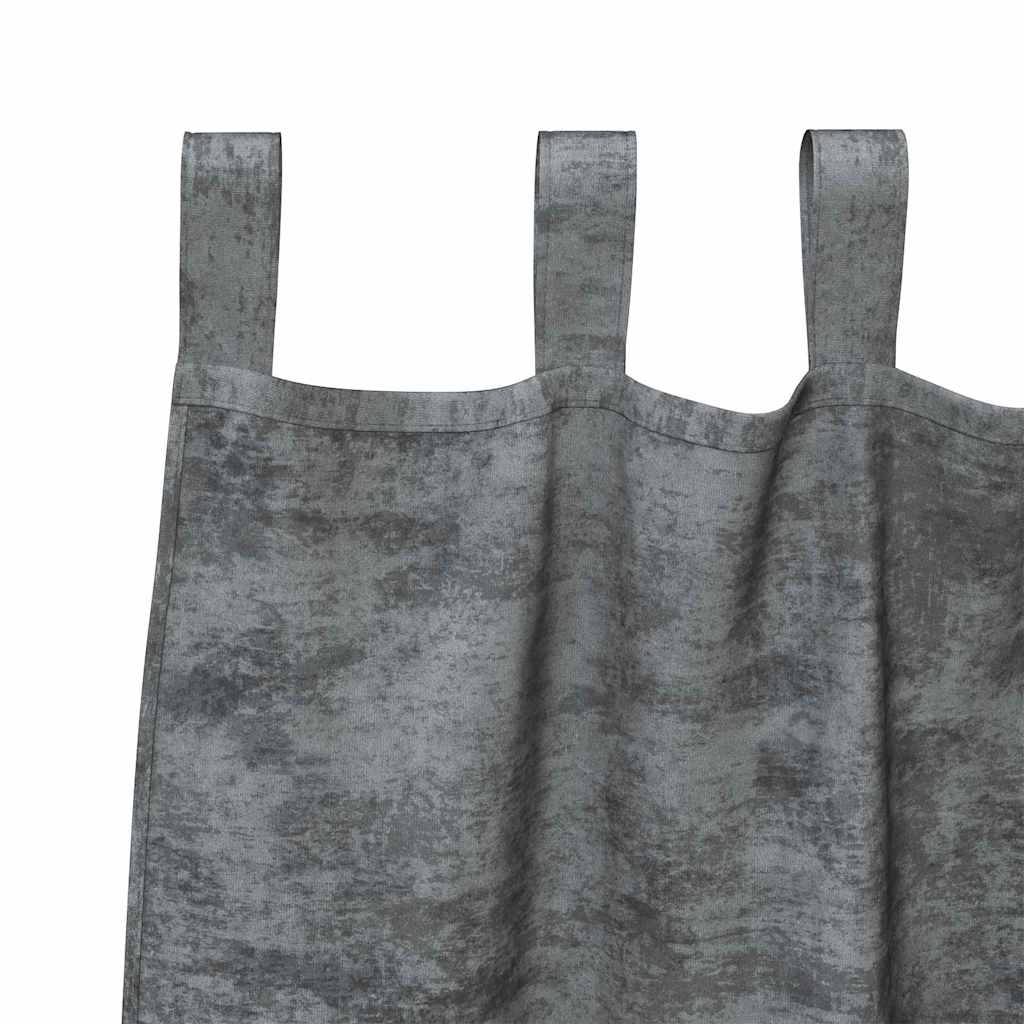 Baršunaste zavjese sa zavjesama 2 pcs Siva 140 x 140 cm Baršun