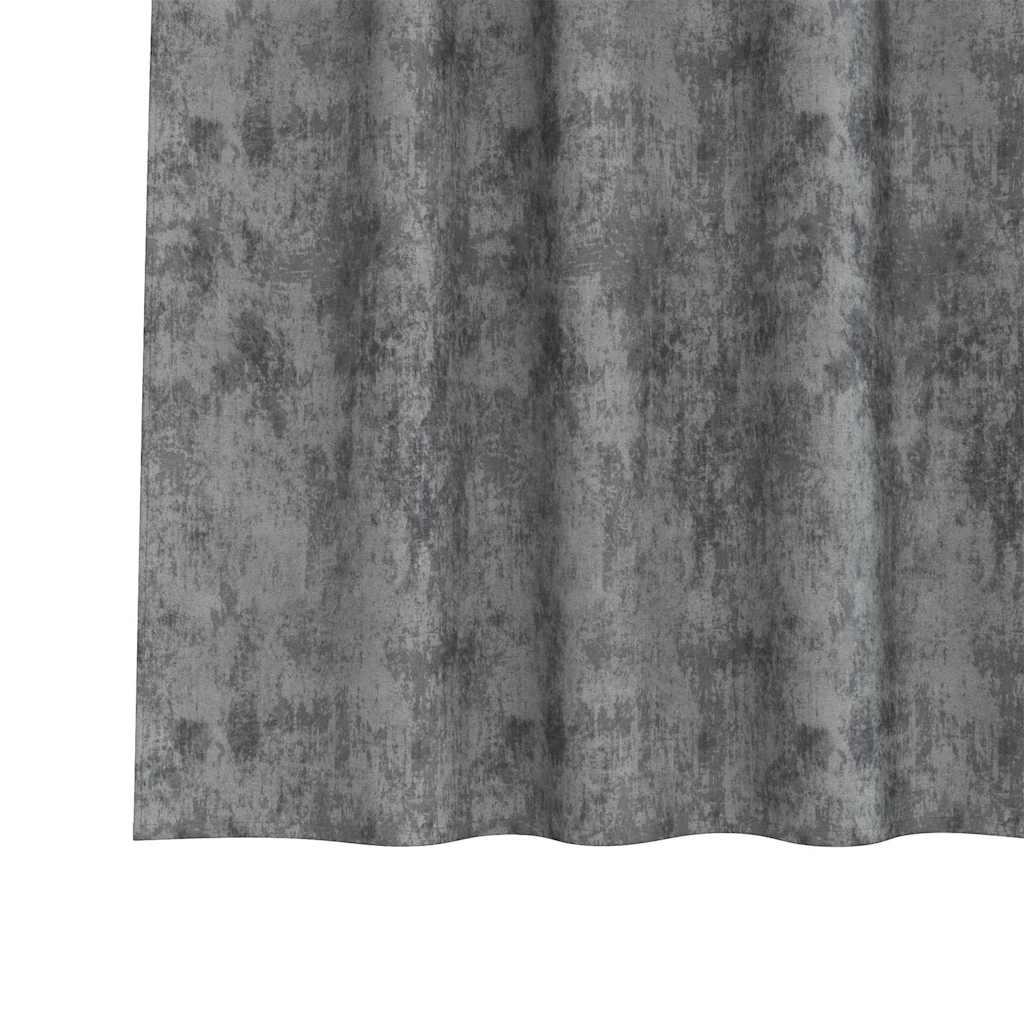Baršunaste zavjese sa zavjesama 2 pcs Siva 140 x 140 cm Baršun