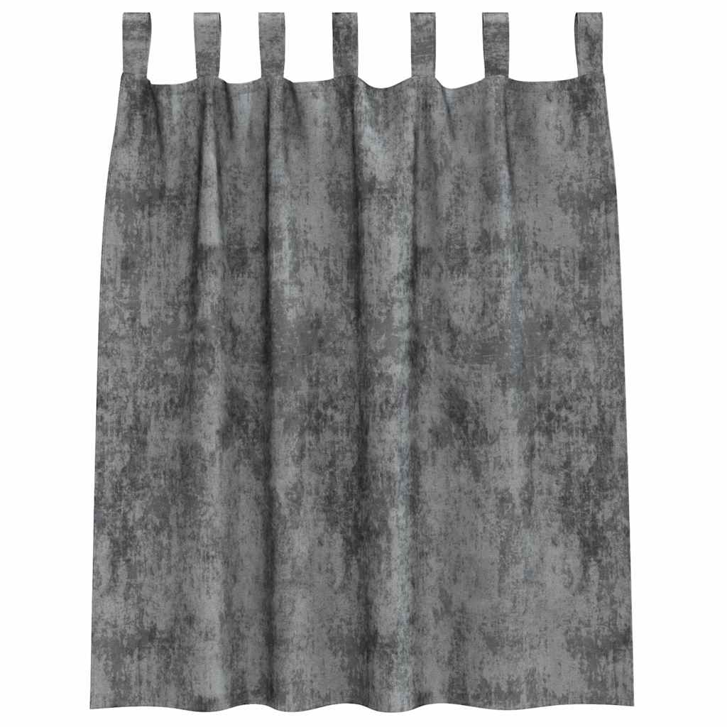 Baršunaste zavjese sa zavjesama 2 pcs Siva 140 x 140 cm Baršun