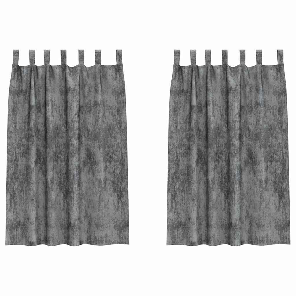 Baršunaste zavjese sa zavjesama 2 pcs Siva 175 x 140 cm Baršun