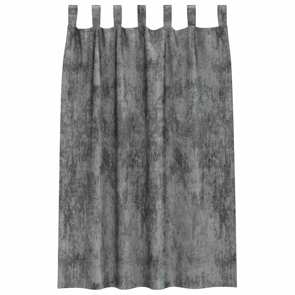 Baršunaste zavjese sa zavjesama 2 pcs Siva 175 x 140 cm Baršun