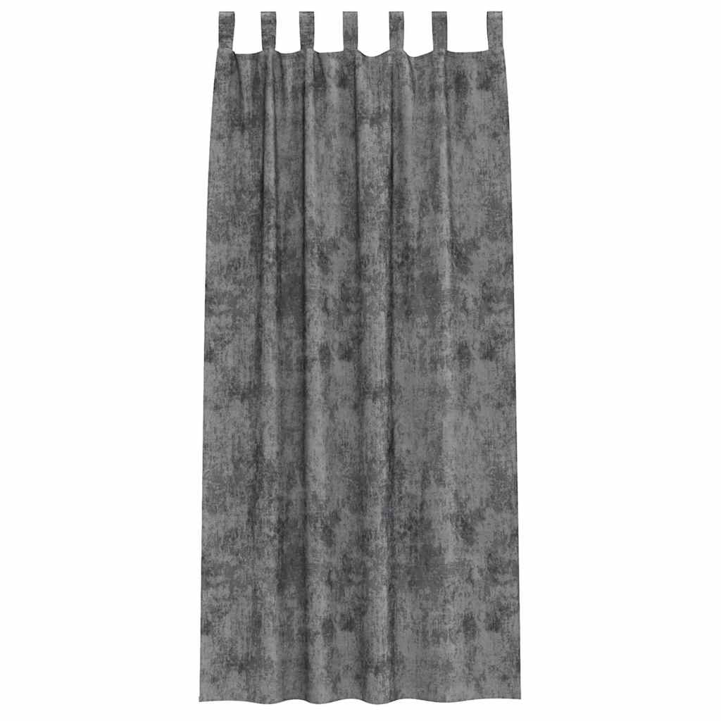 Baršunaste zavjese sa zavjesama 2 pcs Siva 225 x 140 cm Baršun
