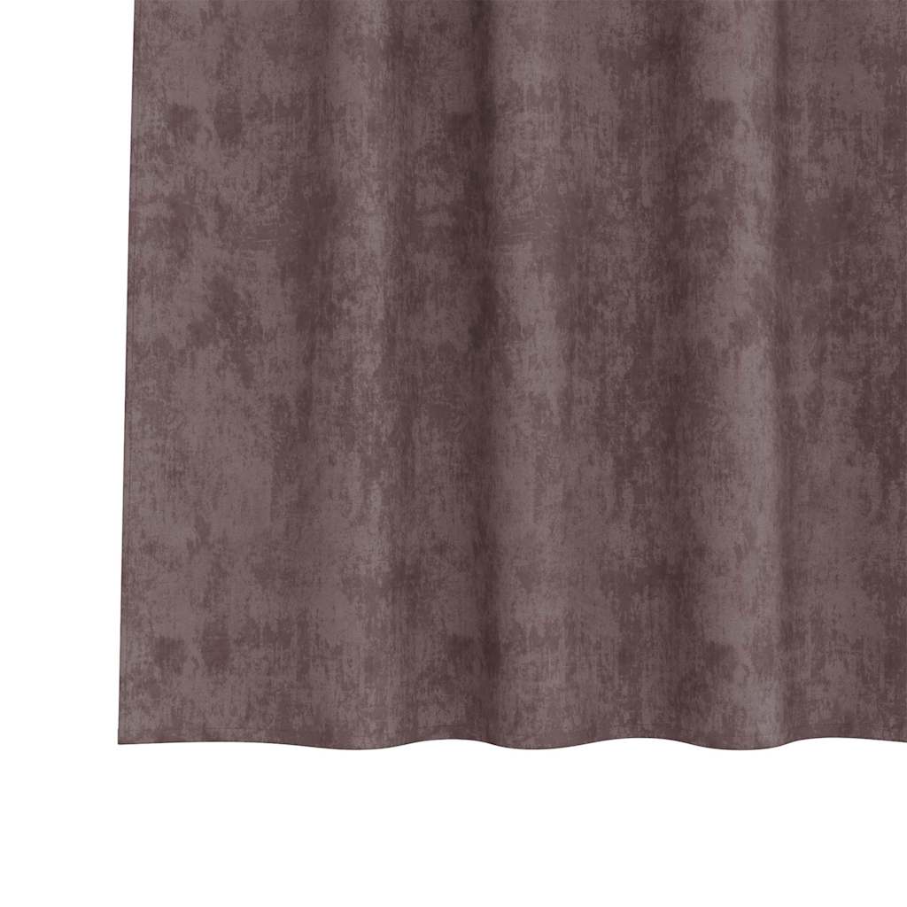 Baršunaste zavjese sa zavjesama 2 pcs Smeđa 140 x 140 cm Baršun