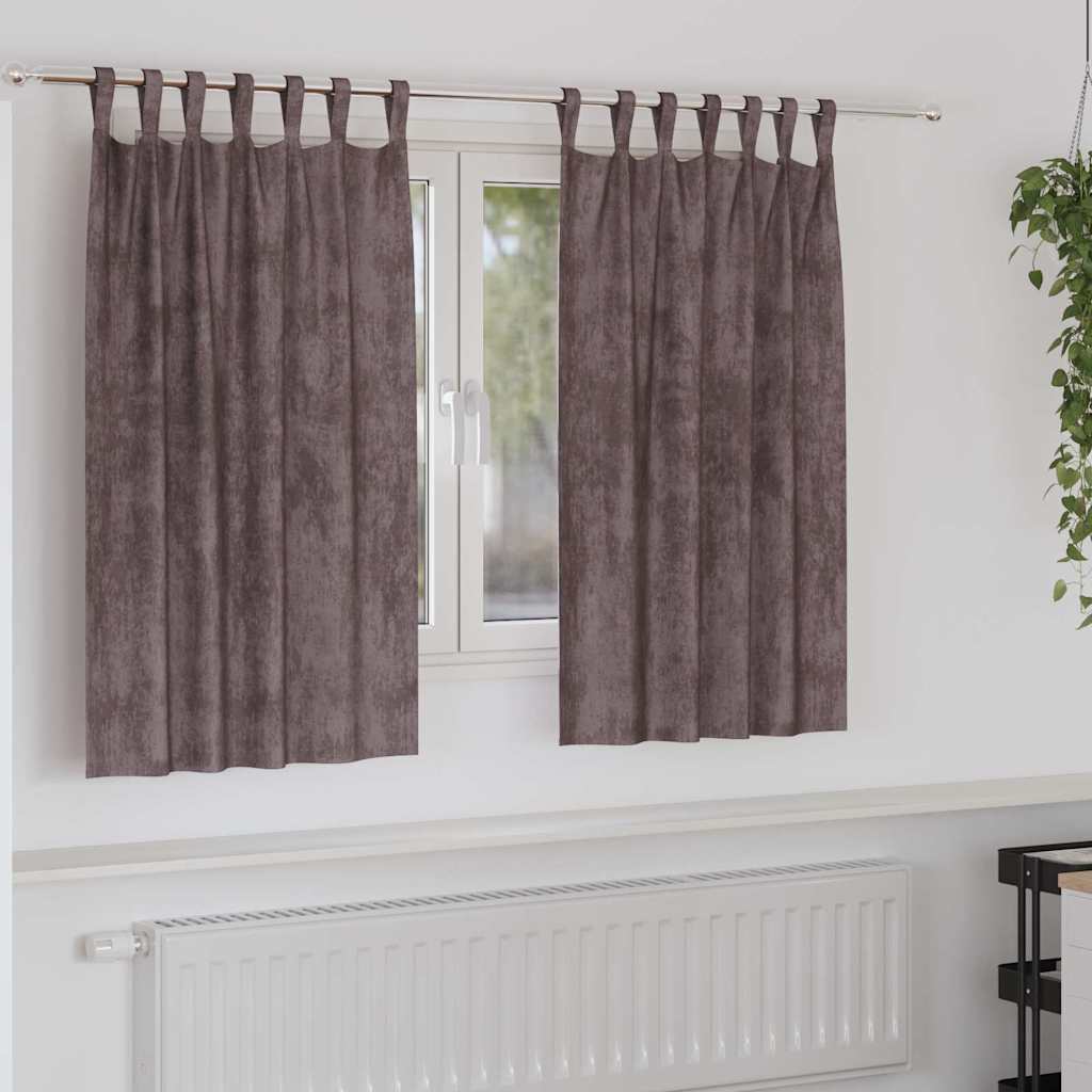 Baršunaste zavjese sa zavjesama 2 pcs Smeđa 140 x 140 cm Baršun