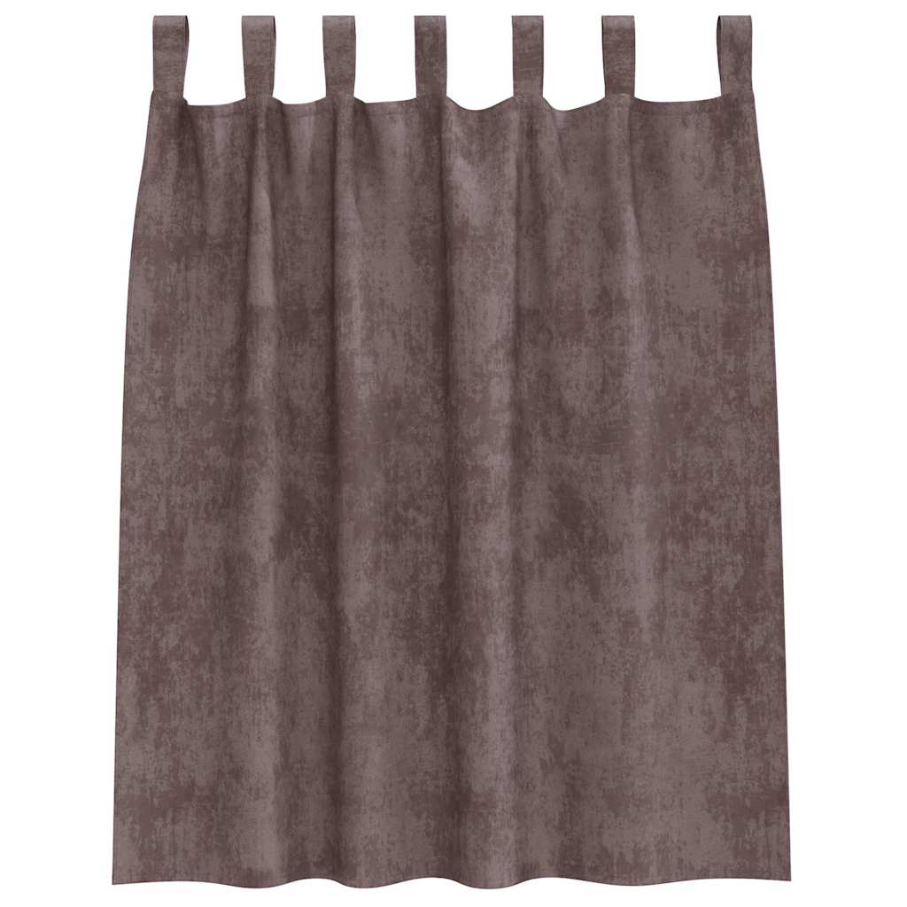 Baršunaste zavjese sa zavjesama 2 pcs Smeđa 140 x 140 cm Baršun