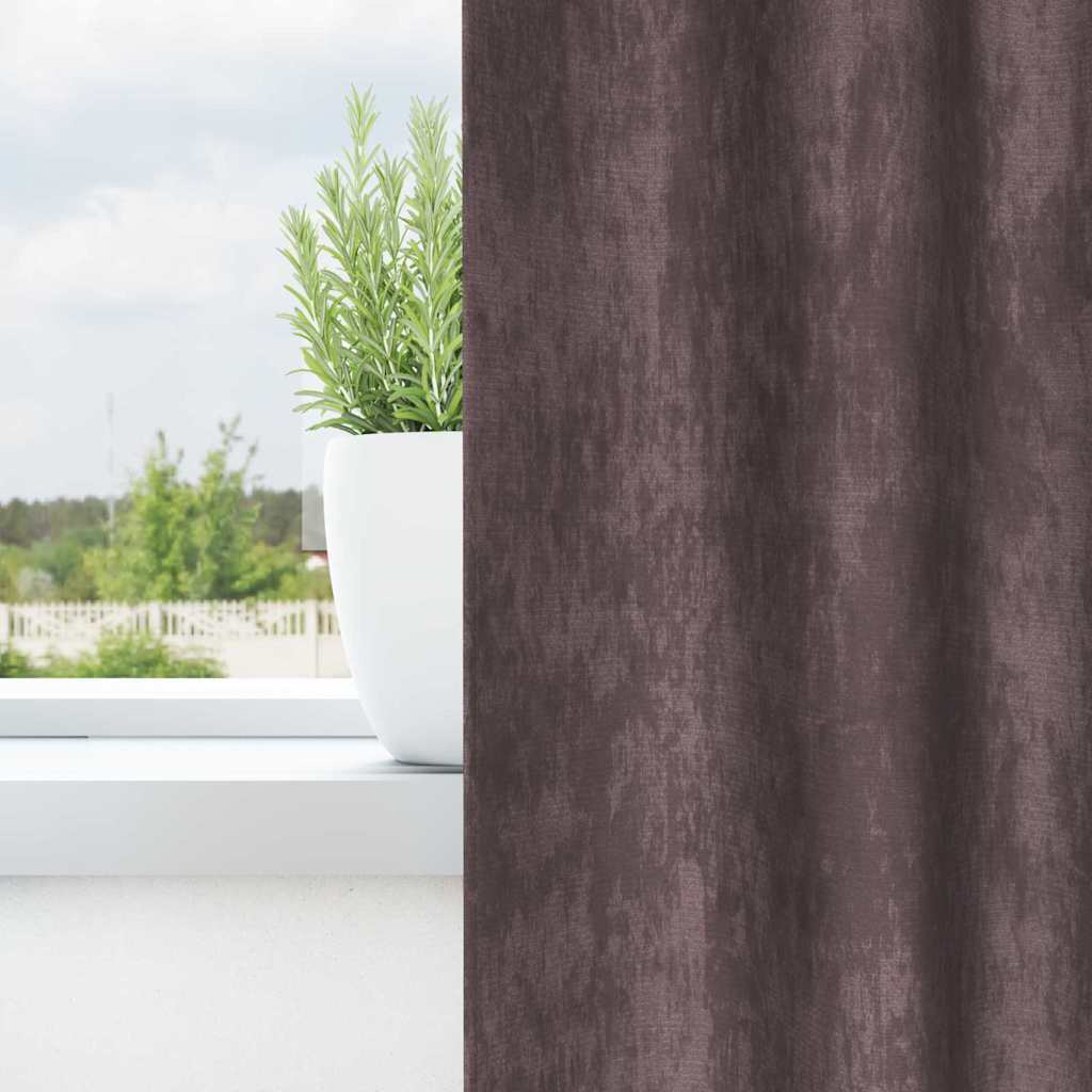 Baršunaste zavjese sa zavjesama 2 pcs Smeđa 260 x 140 cm Baršun