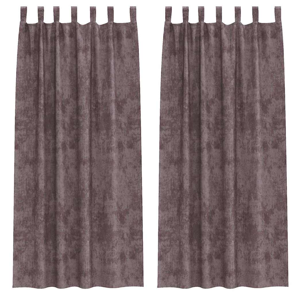 Baršunaste zavjese sa zavjesama 2 pcs Smeđa 260 x 140 cm Baršun