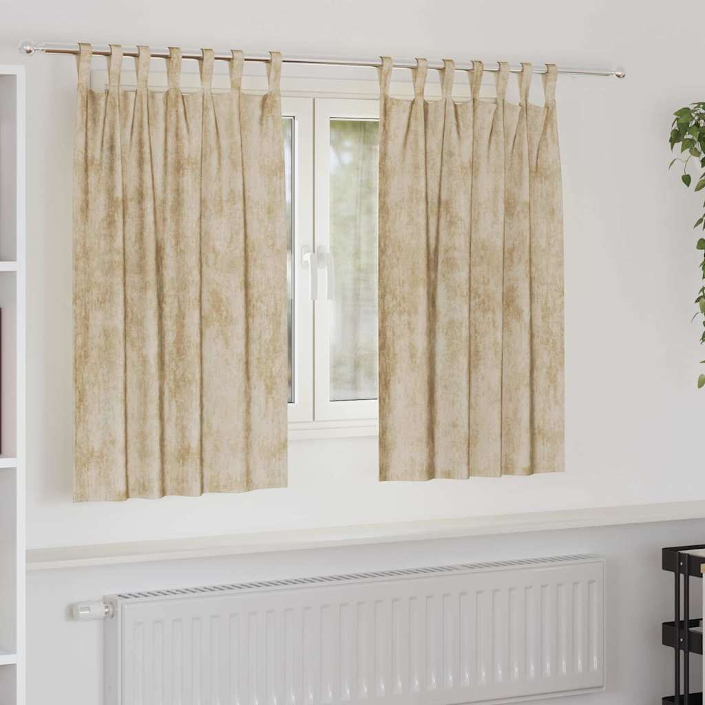 Baršunaste zavjese sa zavjesama 2 pcs Krema 140 x 140 cm Baršun