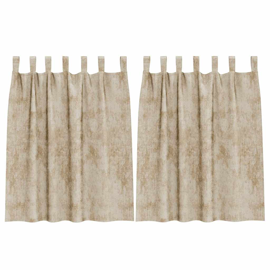 Baršunaste zavjese sa zavjesama 2 pcs Krema 140 x 140 cm Baršun