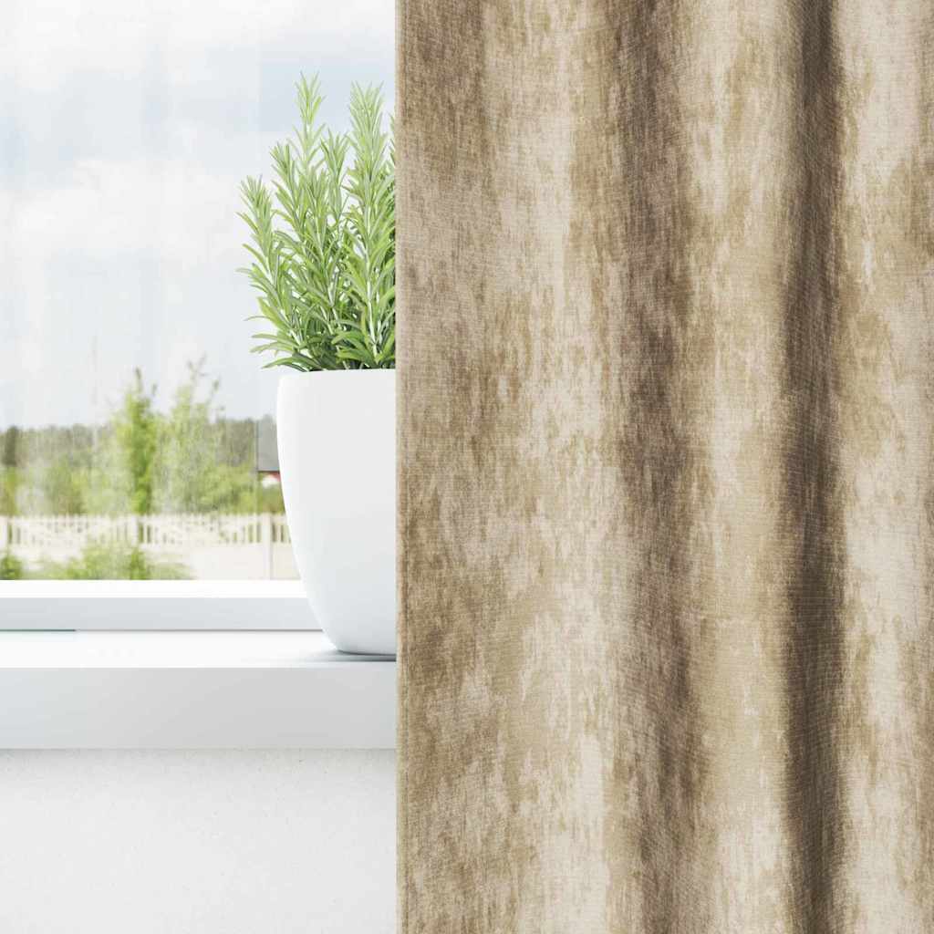 Baršunaste zavjese sa zavjesama 2 pcs Krema 245 x 140 cm Baršun