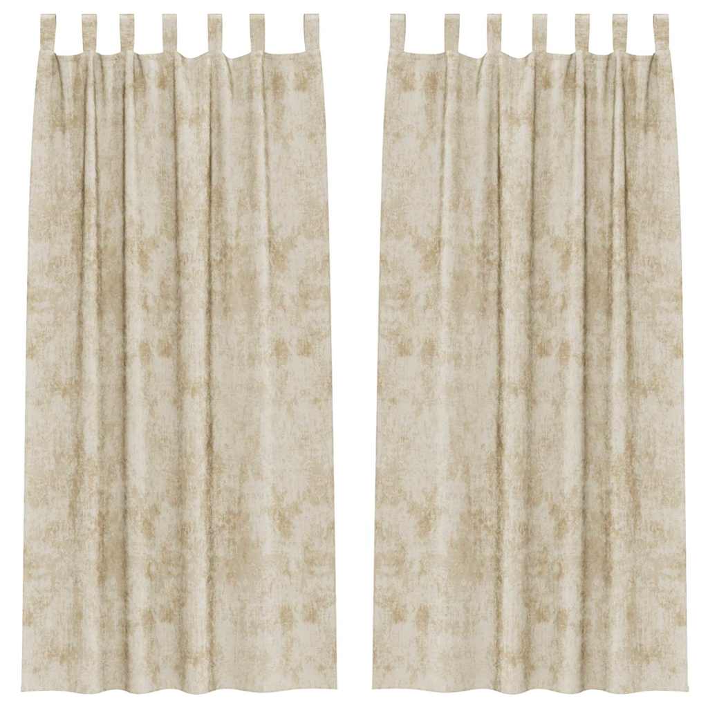 Baršunaste zavjese sa zavjesama 2 pcs Krema 260 x 140 cm Baršun