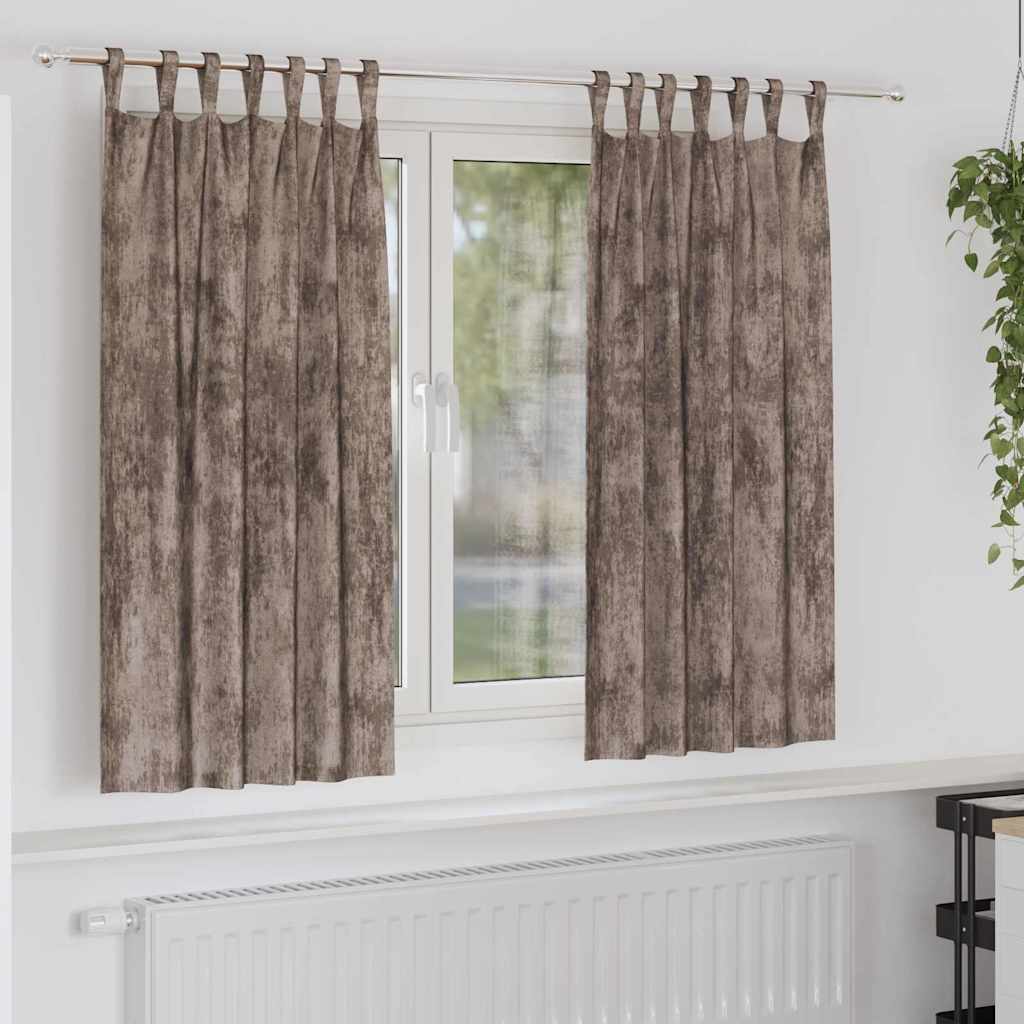 Baršunaste zavjese 2 pcs Boja cappuccina 175 x 140 cm Baršun