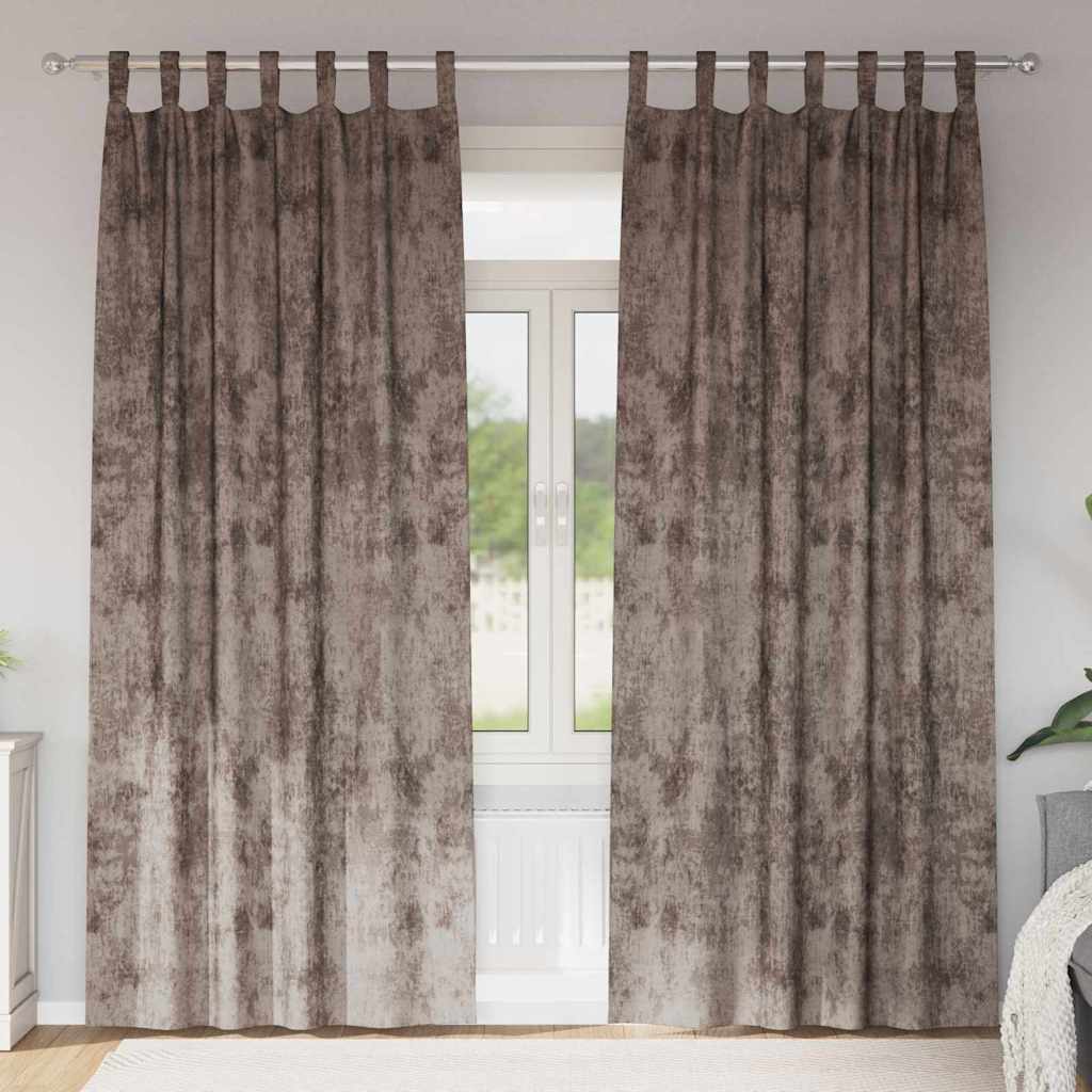 Baršunaste zavjese 2 pcs Boja cappuccina 245 x 140 cm Baršun