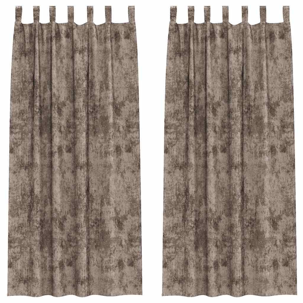Baršunaste zavjese 2 pcs Boja cappuccina 245 x 140 cm Baršun