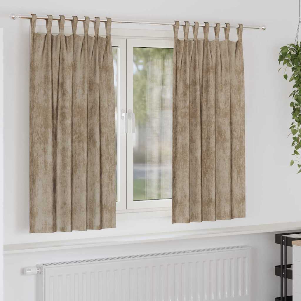 Baršunaste zavjese 2 pcs Šampanjca 175 x 140 cm Baršun