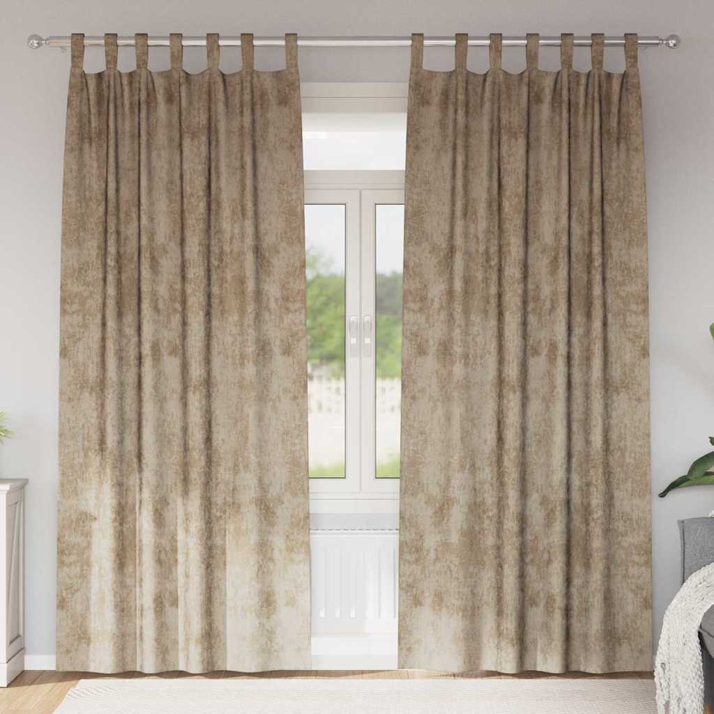 Baršunaste zavjese 2 pcs Šampanjca 245 x 140 cm Baršun