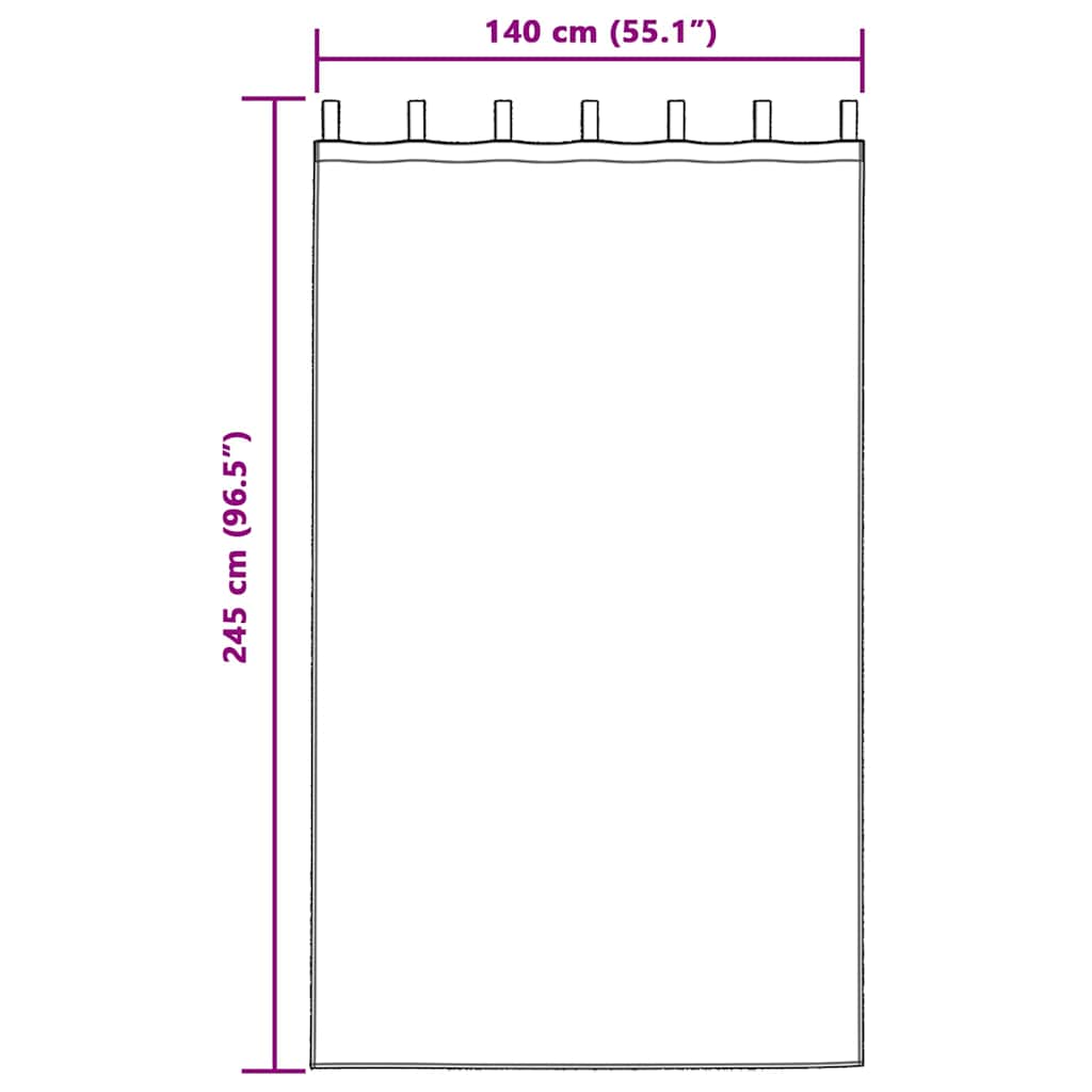 Baršunaste zavjese 2 pcs Šampanjca 245 x 140 cm Baršun