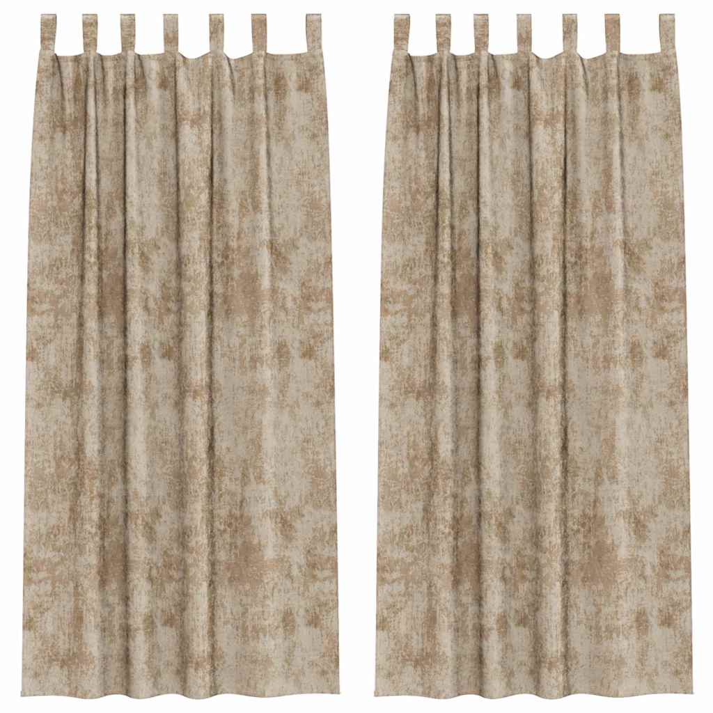 Baršunaste zavjese 2 pcs Šampanjca 260 x 140 cm Baršun
