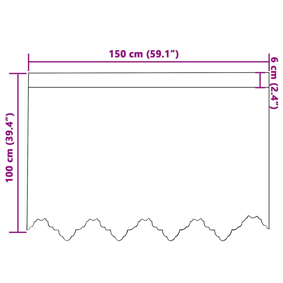Čipkasta zavjesa sa zavjesama Bijelo 100 x 150 cm Poliester