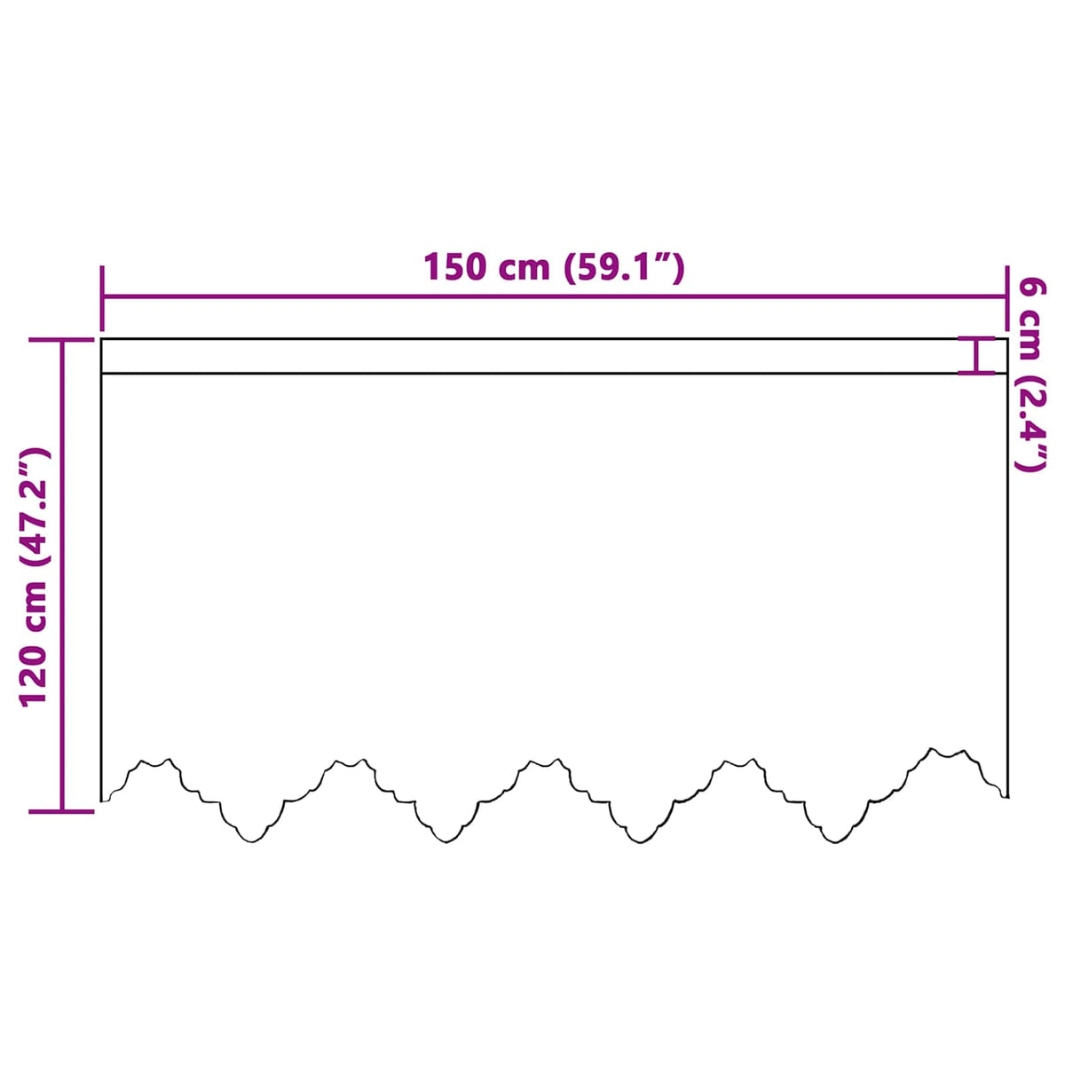 Čipkasta zavjesa sa zavjesama Bijelo 120 x 150 cm Poliester
