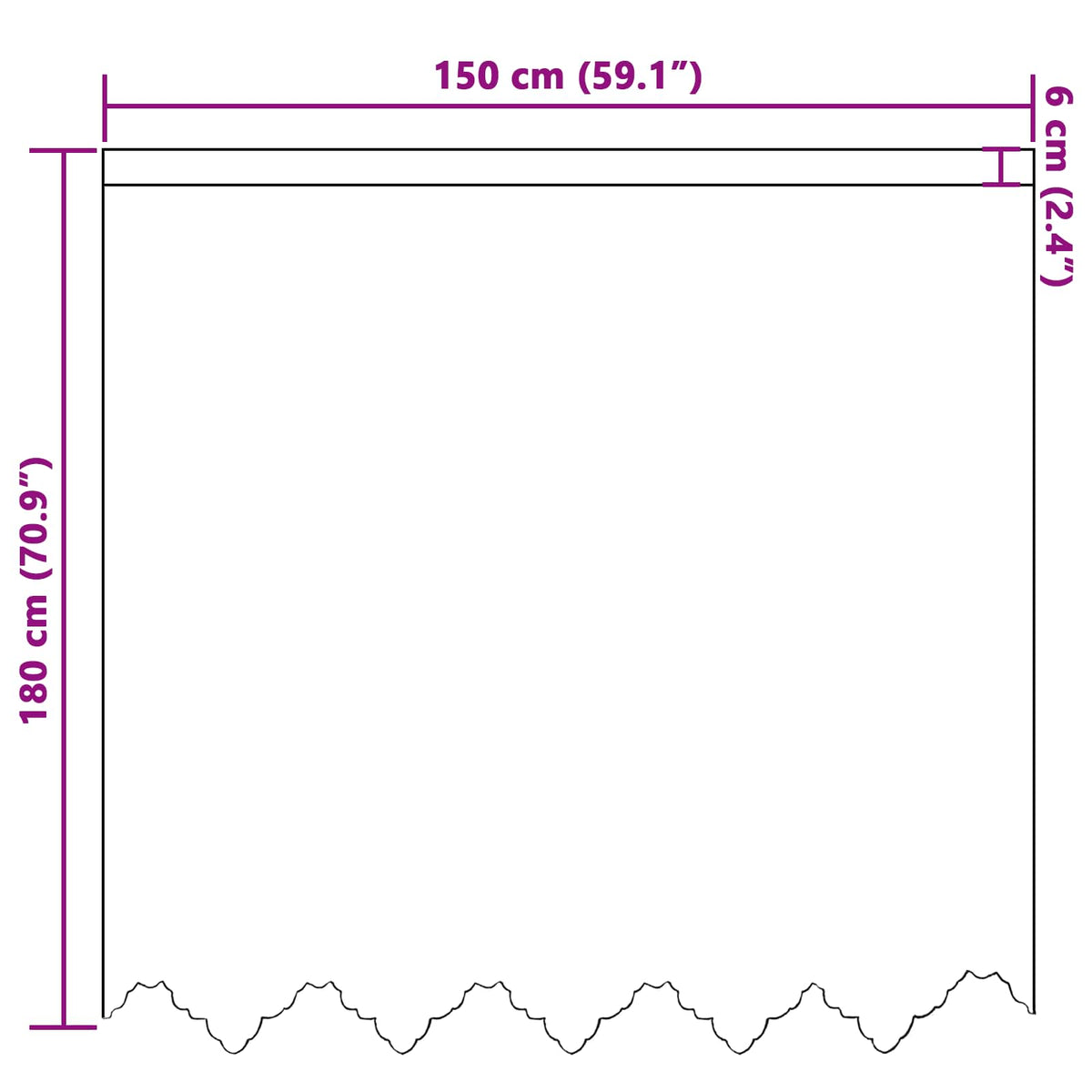 Čipkasta zavjesa sa zavjesama Bijelo 180 x 150 cm Poliester