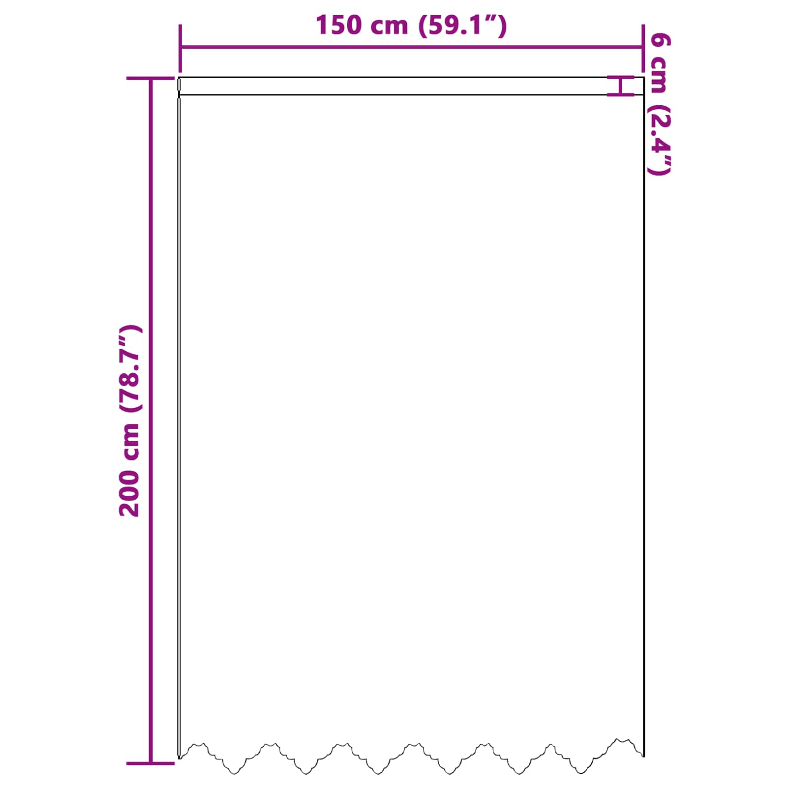 Čipkasta zavjesa sa zavjesama Bijelo 200 x 150 cm Poliester