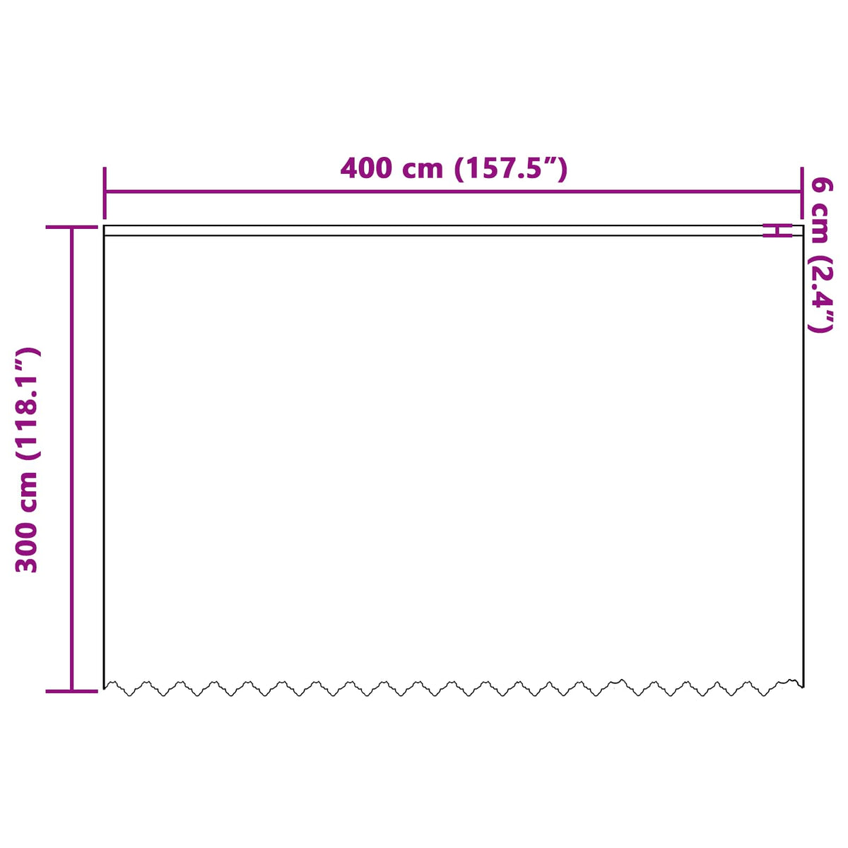 Čipkasta zavjesa sa zavjesama Bijelo 300 x 400 cm Poliester
