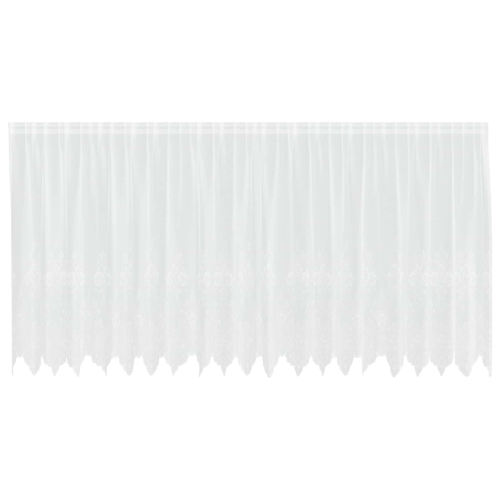 Čipkasta zavjesa sa zavjesama Bijelo 140 x 500 cm Poliester