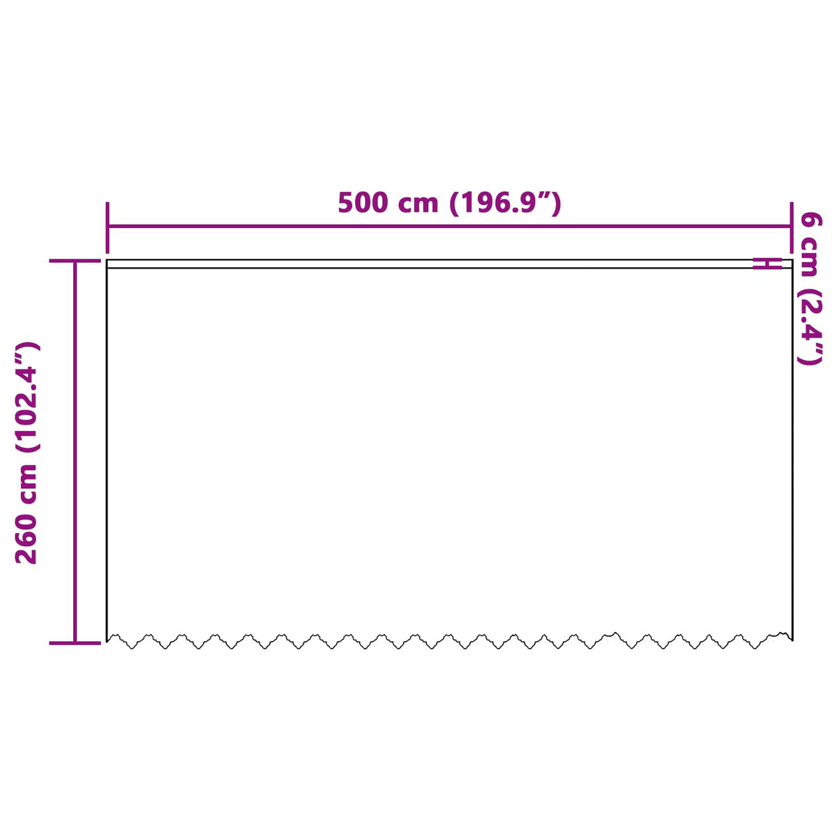 Čipkasta zavjesa sa zavjesama Bijelo 260 x 500 cm Poliester
