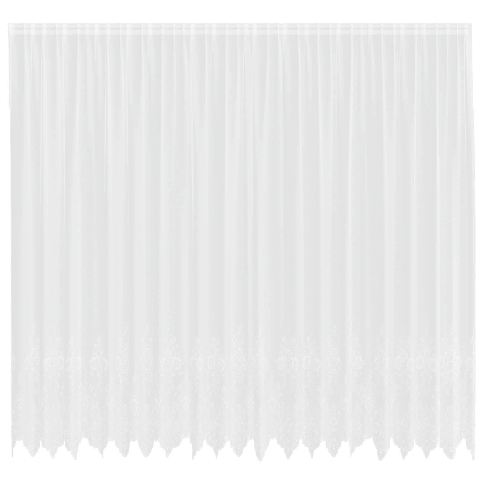 Čipkasta zavjesa sa zavjesama Bijelo 280 x 500 cm Poliester