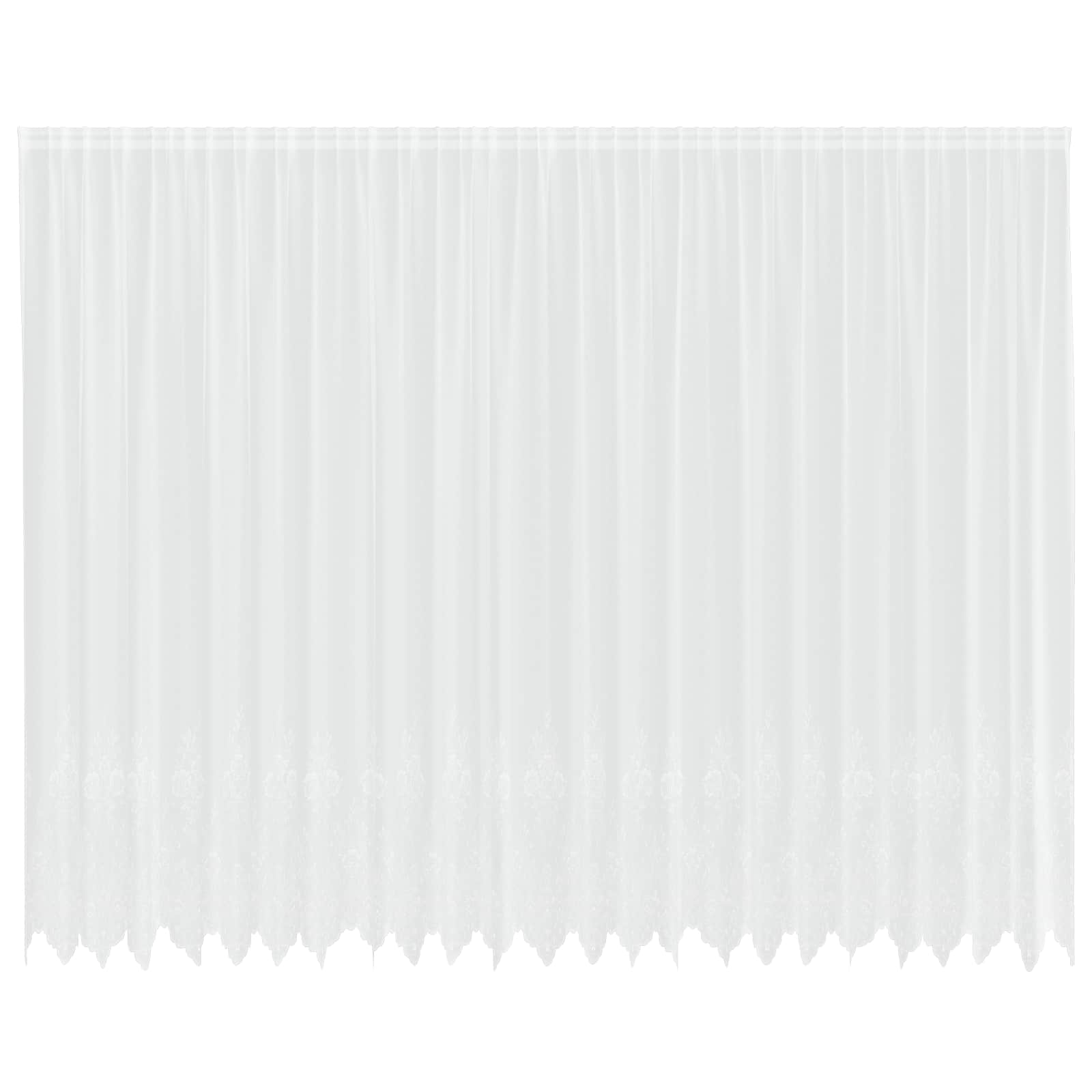 Čipkasta zavjesa sa zavjesama Bijelo 300 x 600 cm Poliester