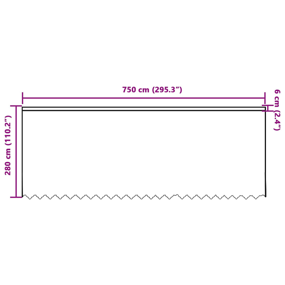 Čipkasta zavjesa sa zavjesama Bijelo 280 x 750 cm Poliester