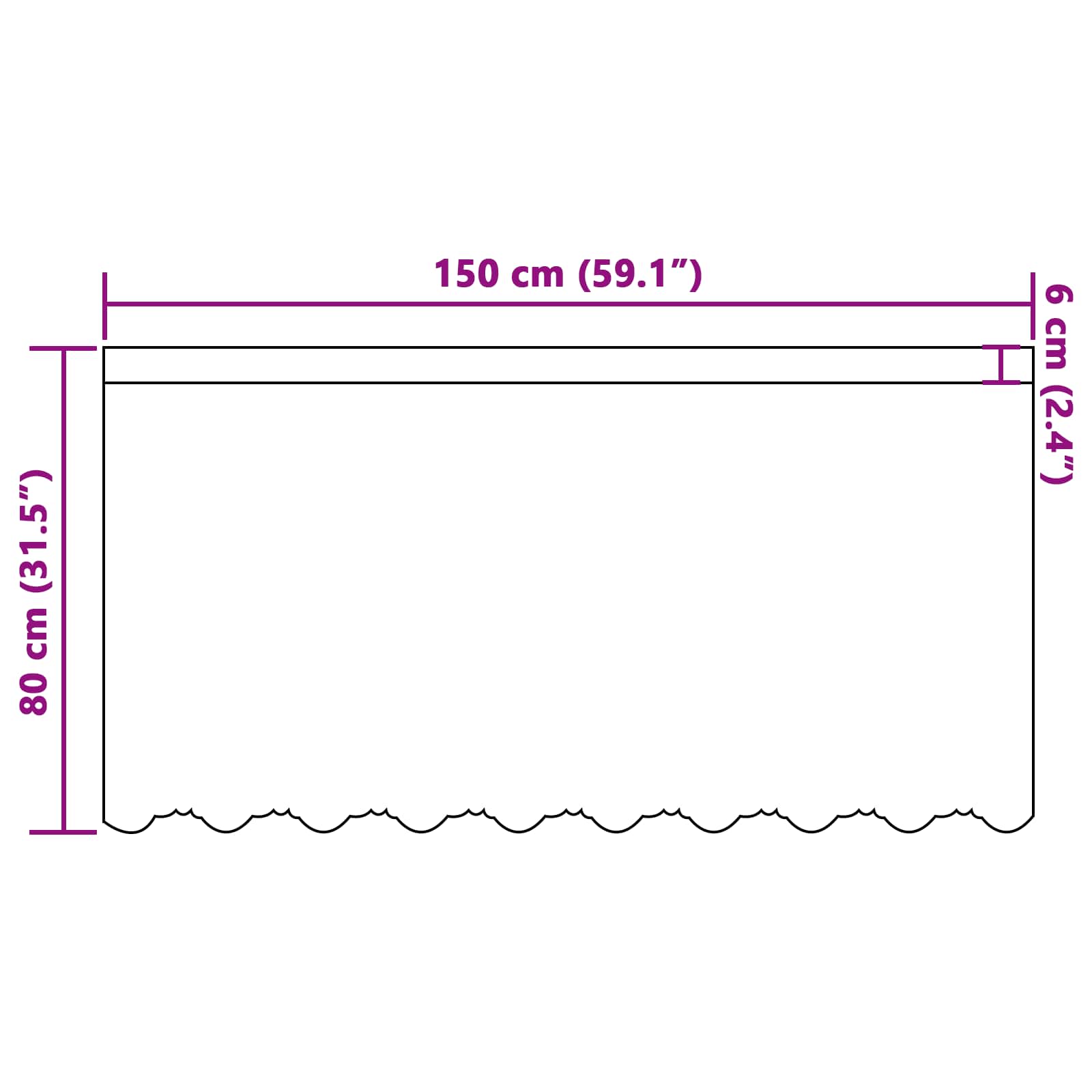 Čipkasta zavjesa sa zavjesama Bijelo 80 x 150 cm Poliester