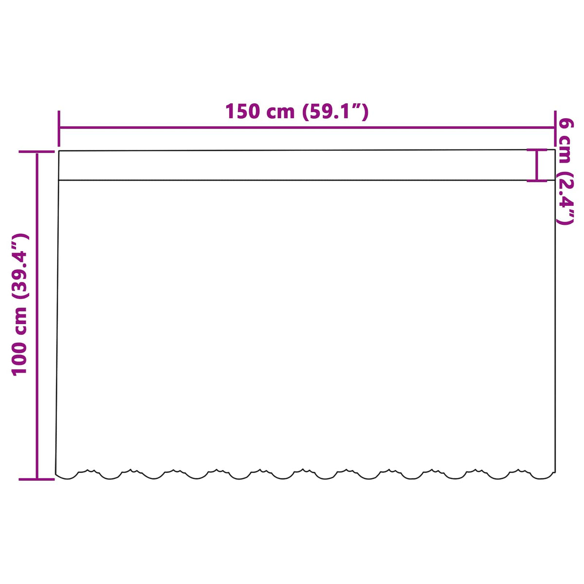 Čipkasta zavjesa sa zavjesama Bijelo 100 x 150 cm Poliester