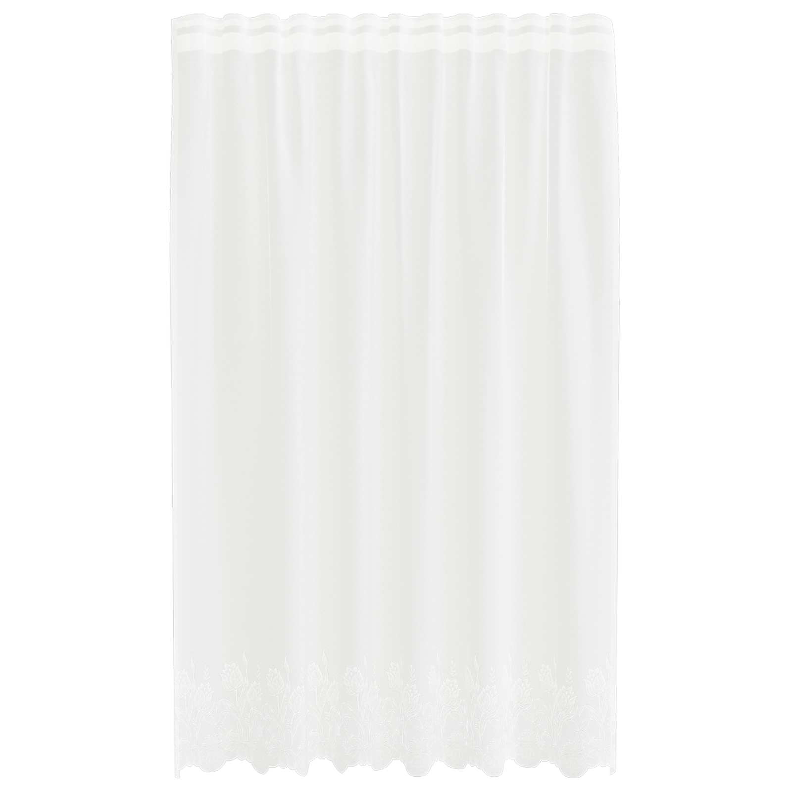 Čipkasta zavjesa sa zavjesama Bijelo 240 x 150 cm Poliester