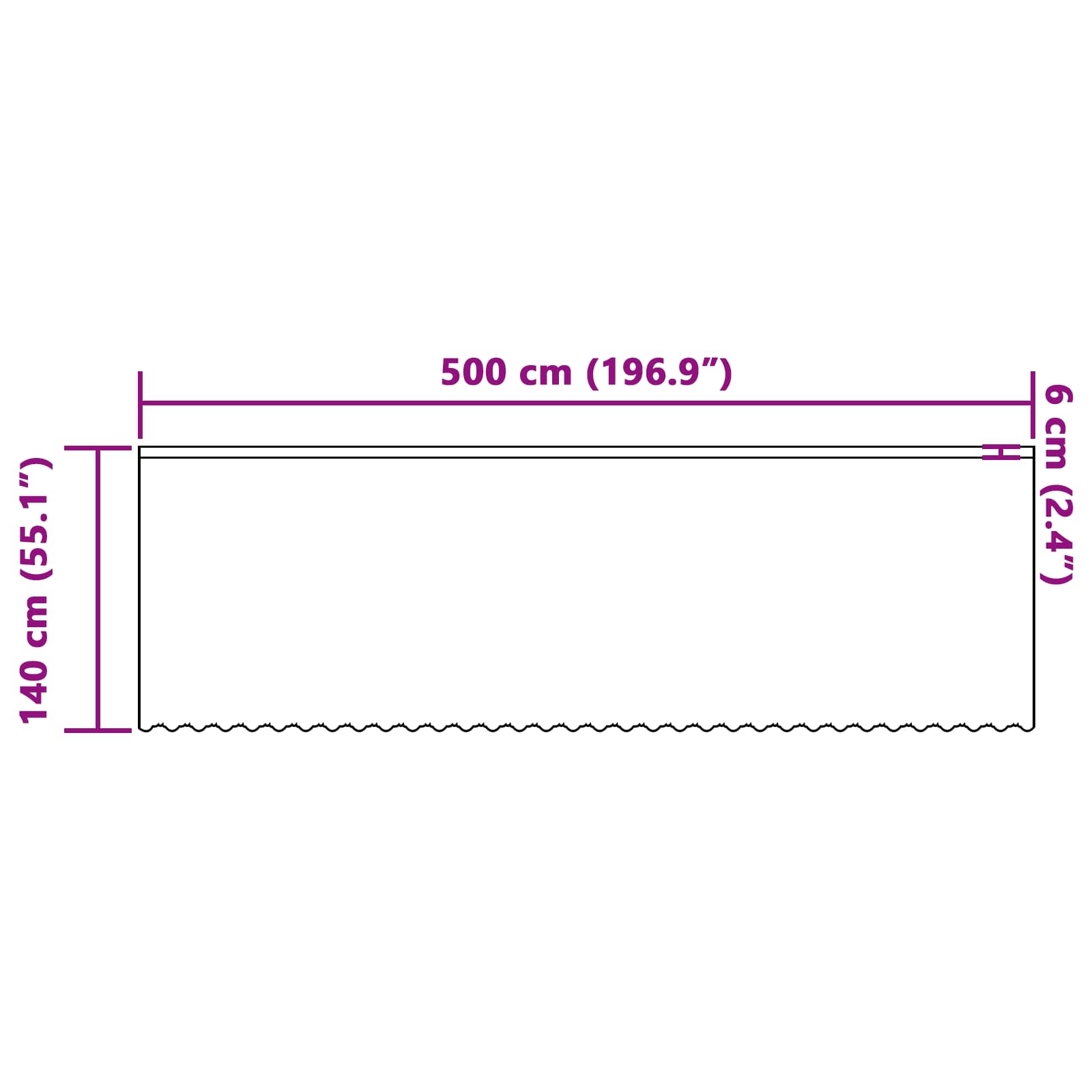 Čipkasta zavjesa sa zavjesama Bijelo 140 x 500 cm Poliester