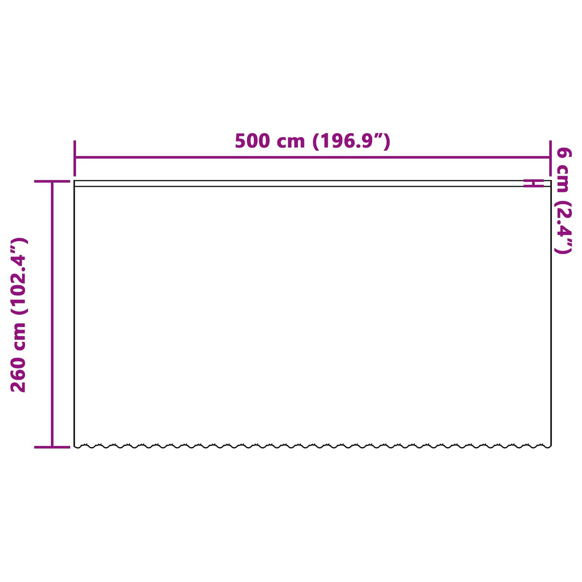 Čipkasta zavjesa sa zavjesama Bijelo 260 x 500 cm Poliester