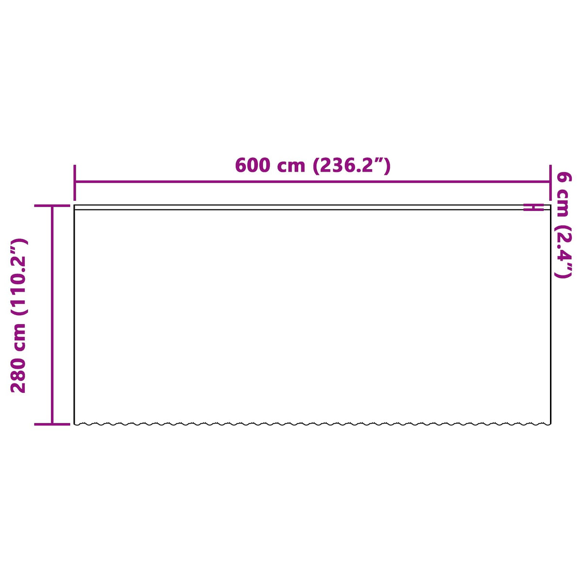 Čipkasta zavjesa sa zavjesama Bijelo 280 x 600 cm Poliester