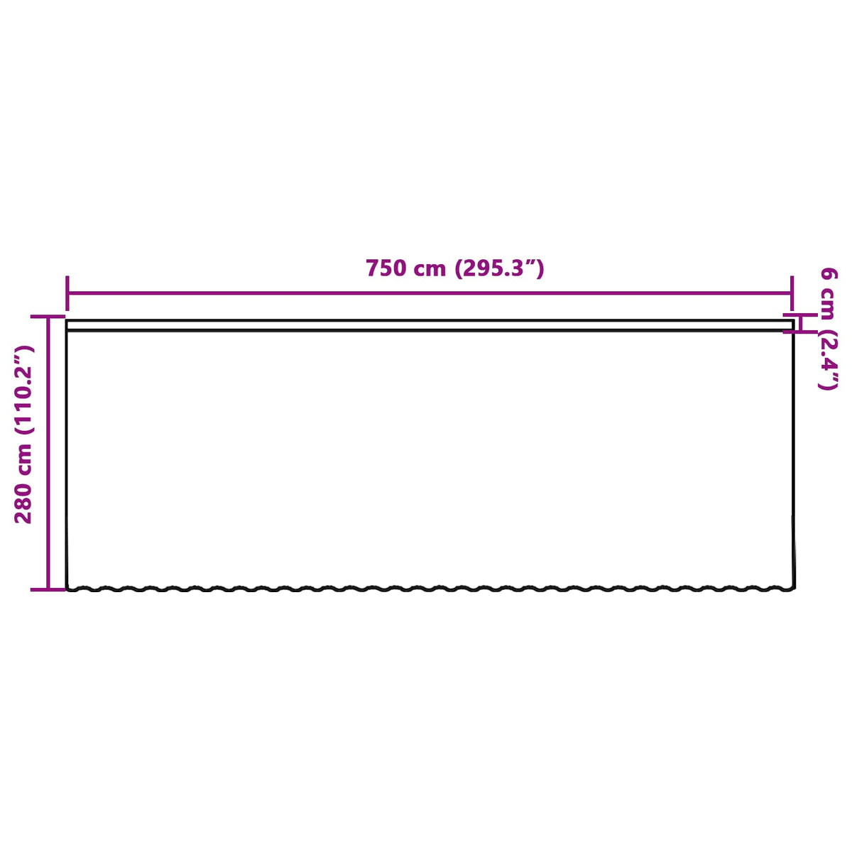 Čipkasta zavjesa sa zavjesama Bijelo 280 x 750 cm Poliester