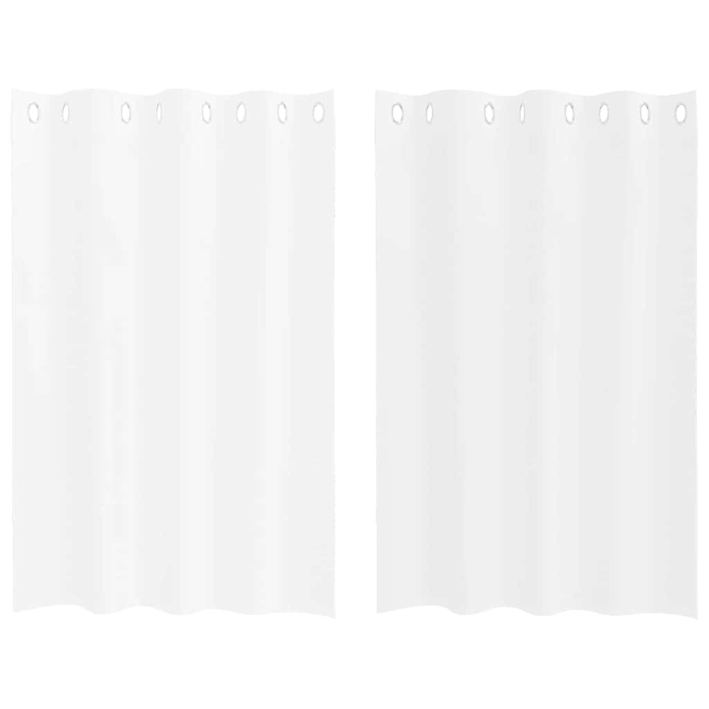 Voile zavjesa sa zavjesama 2 pcs Bijelo 140 x 140 cm Poliester