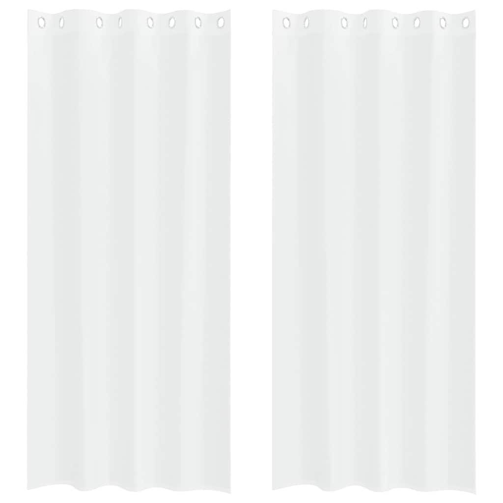 Voile zavjesa sa zavjesama 2 pcs Bijelo 260 x 140 cm Poliester