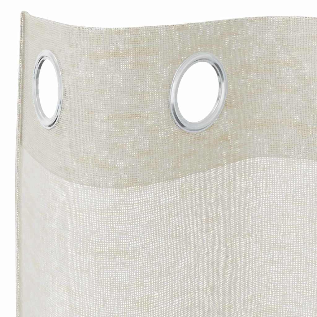 Voile zavjesa sa zavjesama 2 pcs Krema 175 x 140 cm Poliester